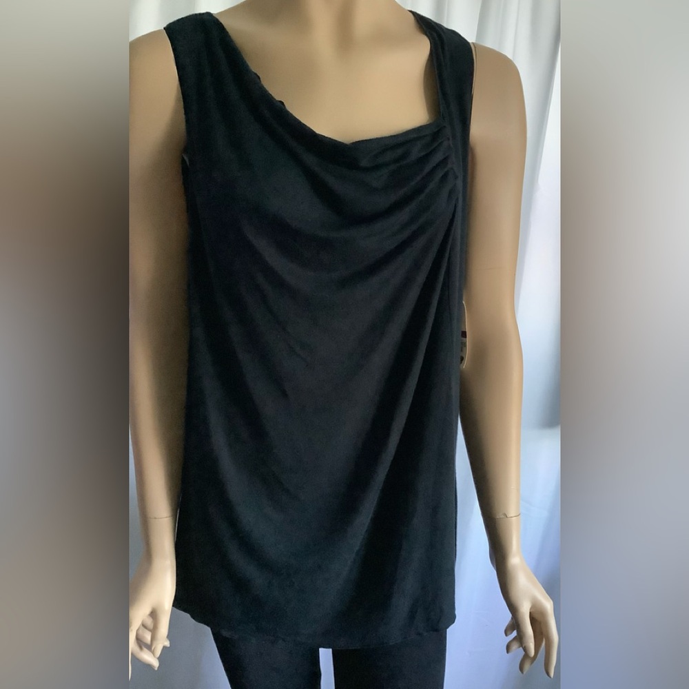 Alfani Black Asymmetrical Sleeveless Tank Top